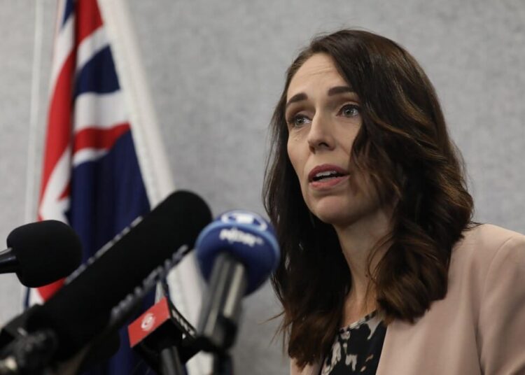 New Zealand Prime Minister Jacinda Ardern speaks during a press conference in Christchurch on March 13, 2020, ahead of the first anniversary of the Christchurch mosque shootings that killed 51 and wounding another 40. (Photo by Sanka VIDANAGAMA / AFP)