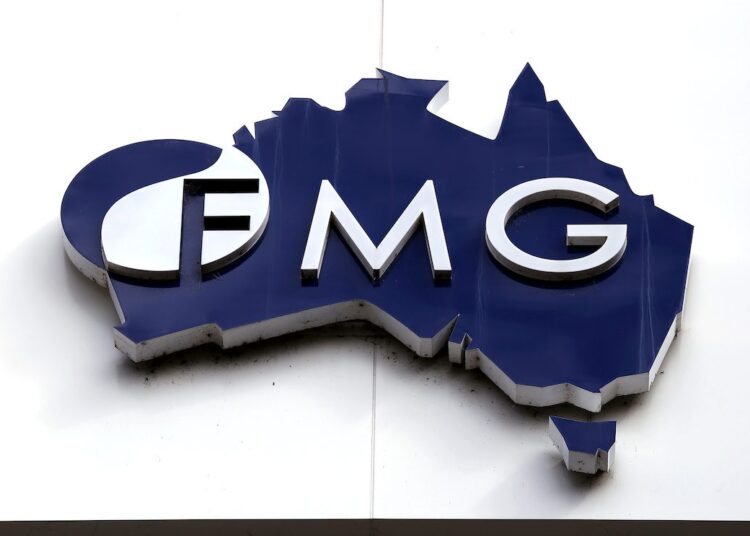 FILE PHOTO: The logo of Fortescue Metals Group adorns their headquarters in Perth, Australia, November 11, 2015. REUTERS/David Gray