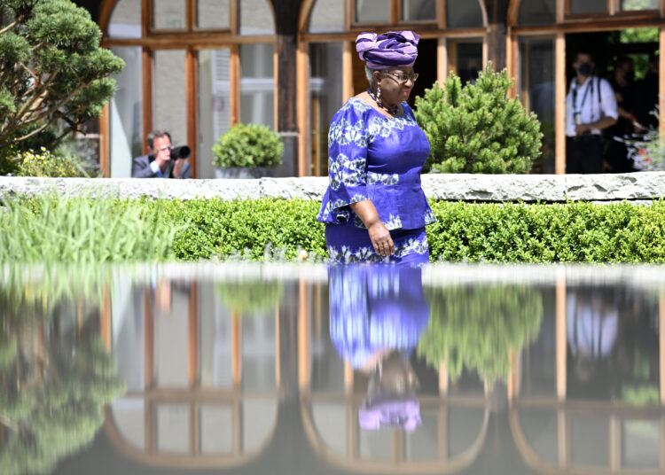 The Director-General of the World Trade Organization (WTO) Ngozi Okonjo-Iweala arrives to attend the outreach program on June 27, 2022 at Elmau Castle, southern Germany, where the German Chancellor hosts a summit of the Group of Seven rich nations (G7). - During the summit running from June 26 to 28, 2022, G7-leaders are to discuss their united front against Russia and troubling weakness in the world economy. (Photo by Tobias SCHWARZ / AFP)