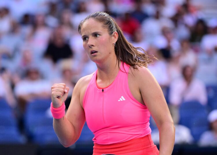 (FILES) Russia's Daria Kasatkina reacts after a point against USA's Emma Navarro during their women's singles match on day nine of the Australian Open tennis tournament in Melbourne on January 20, 2025. Russian-born tennis world number 12 Kasatkina announced on March 29, 2025, she is switching to play under the Australian flag. (Photo by Yuichi YAMAZAKI / AFP) / -- IMAGE RESTRICTED TO EDITORIAL USE - STRICTLY NO COMMERCIAL USE --