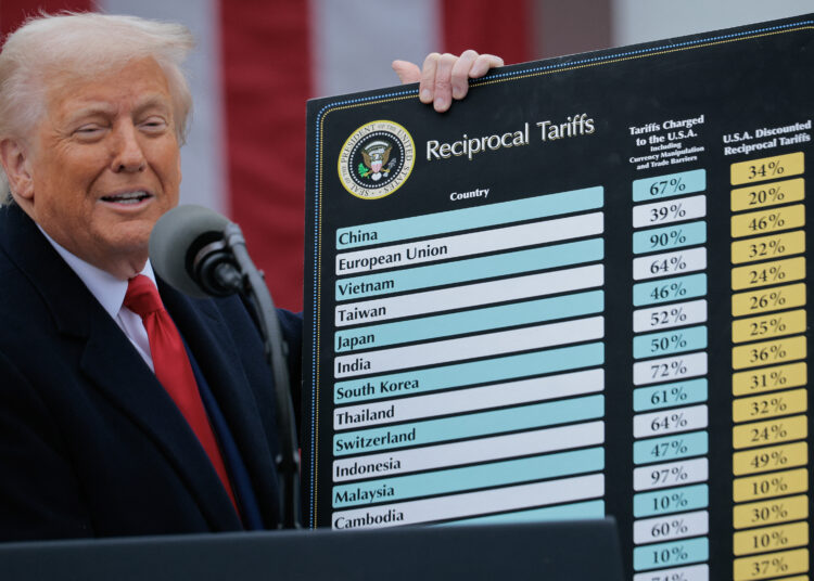WASHINGTON, DC - APRIL 02: U.S. President Donald Trump speaks during a Make America Wealthy Again trade announcement event in the Rose Garden at the White House on April 2, 2025 in Washington, DC. Touting the event as Liberation Day, Trump announced additional tariffs targeting goods imported to the U.S. Chip Somodevilla/Getty Images/AFP (Photo by CHIP SOMODEVILLA / GETTY IMAGES NORTH AMERICA / Getty Images via AFP)