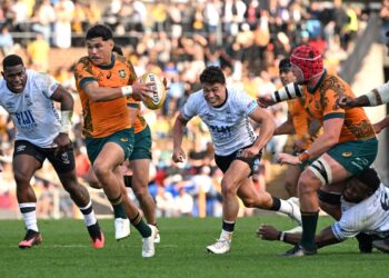 Rugby: l&rsquo;Australie arrache un succès laborieux contre les Fidji en toute fin de match